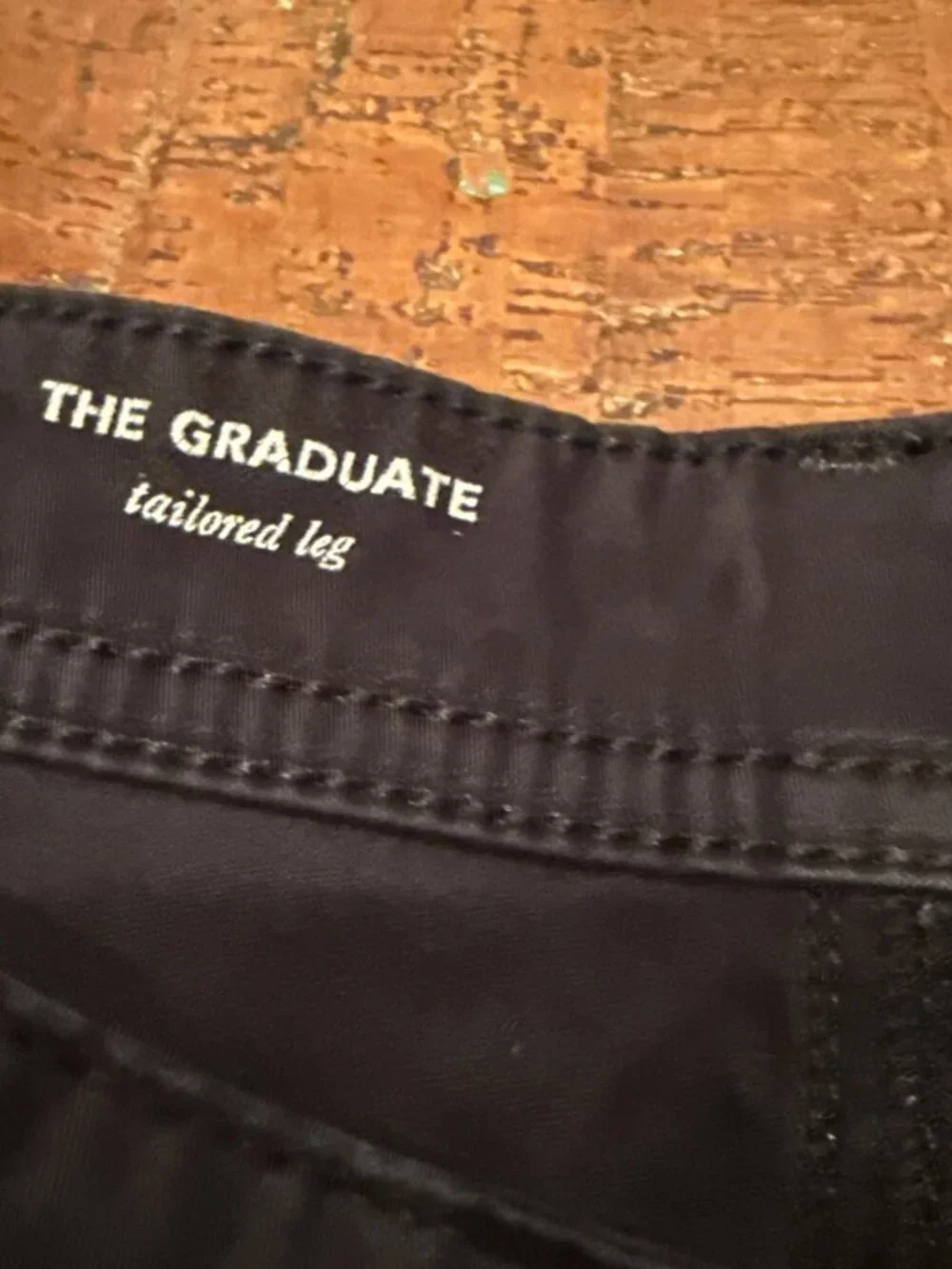 AG Adriano Goldschmied Men’s 38X32 Black Graduate Tailored Slim Straight Pants